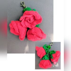 Handcrafted Red Roses Floral Purse Acessory